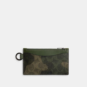Coach Zip Card Case In Signature Camo Print
